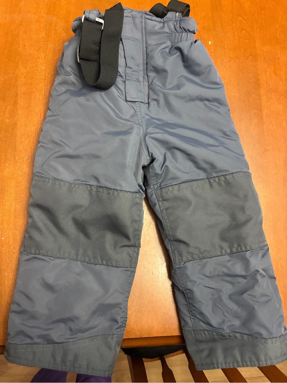 Kids Gray Snow Pants with Adjustable Suspenders